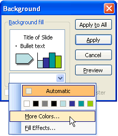 Background dialog box