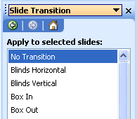 Choose Slide Transition in the Task Pane